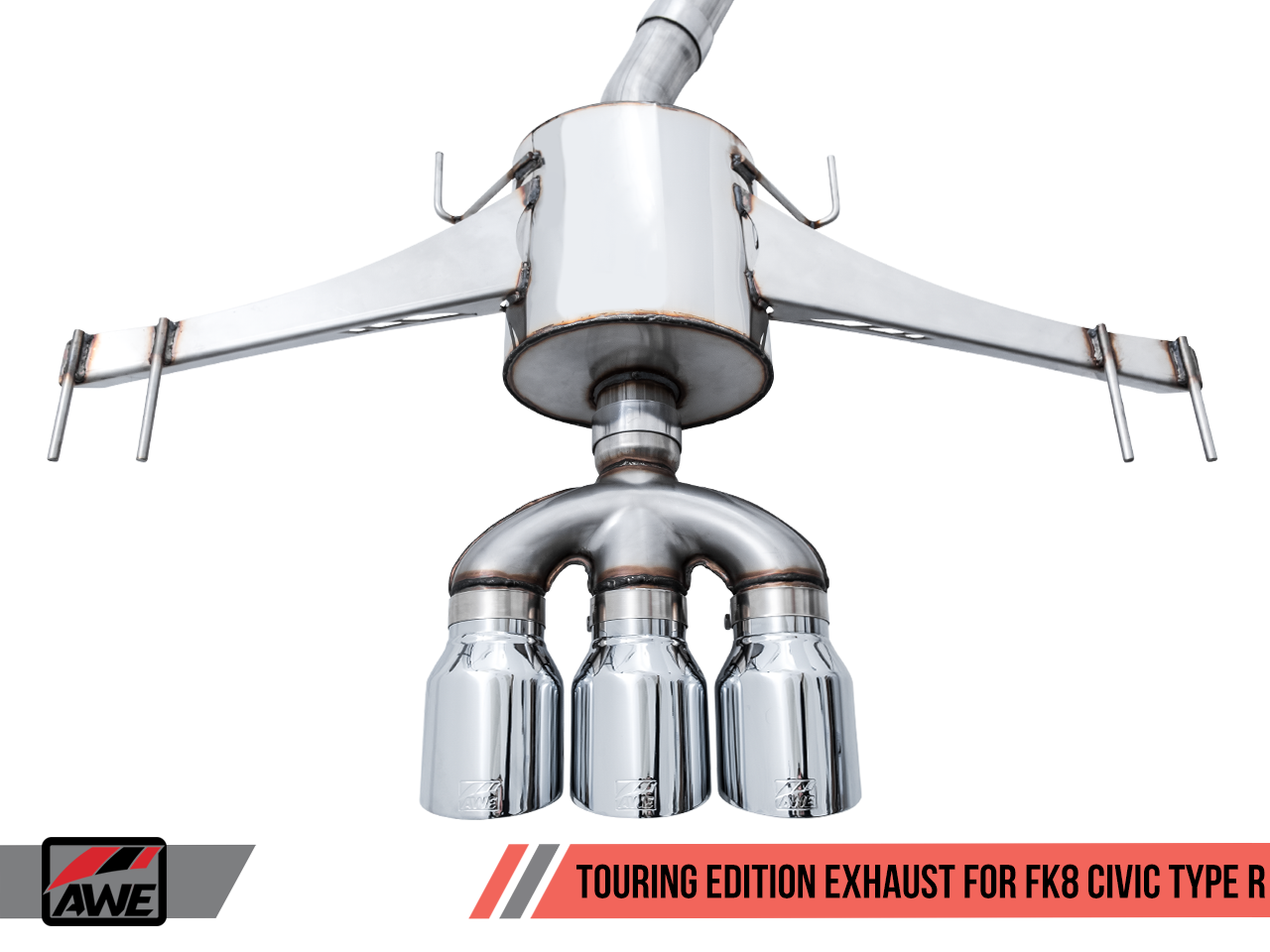 AWE / TOURING EDITION / CAT-BACK EXHAUST SYSTEM / TRIPLE BLACK TIPS (3015-53006) *** HONDA CIVIC TYPE-R (2017-2021) FK8 / 2.0L TURBO