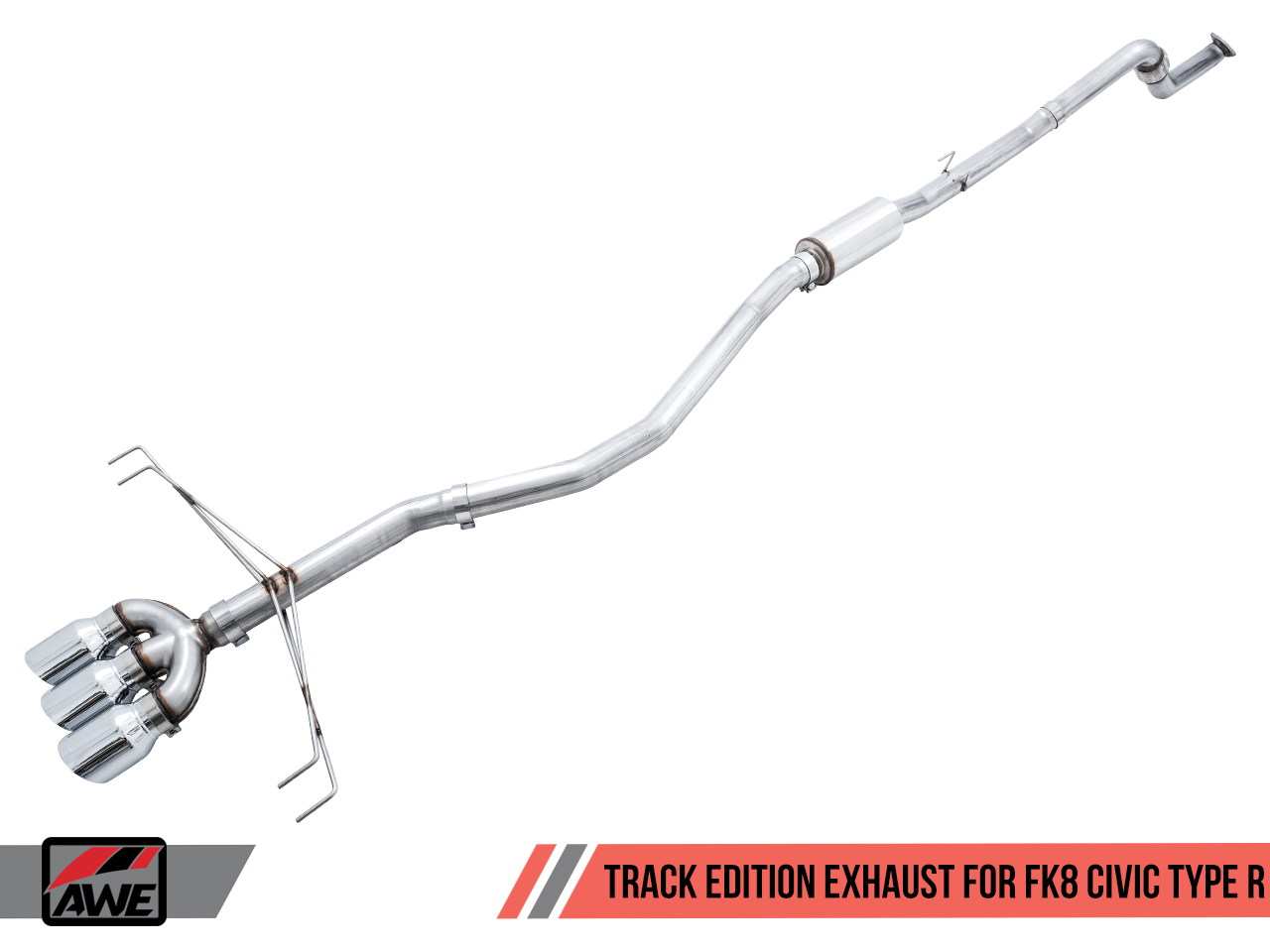 AWE / TRACK EDITION / CAT-BACK EXHAUST SYSTEM / TRIPLE BLACK TIPS (3020-53002) *** HONDA CIVIC TYPE-R (2017-2021) FK8 / 2.0L TURBO