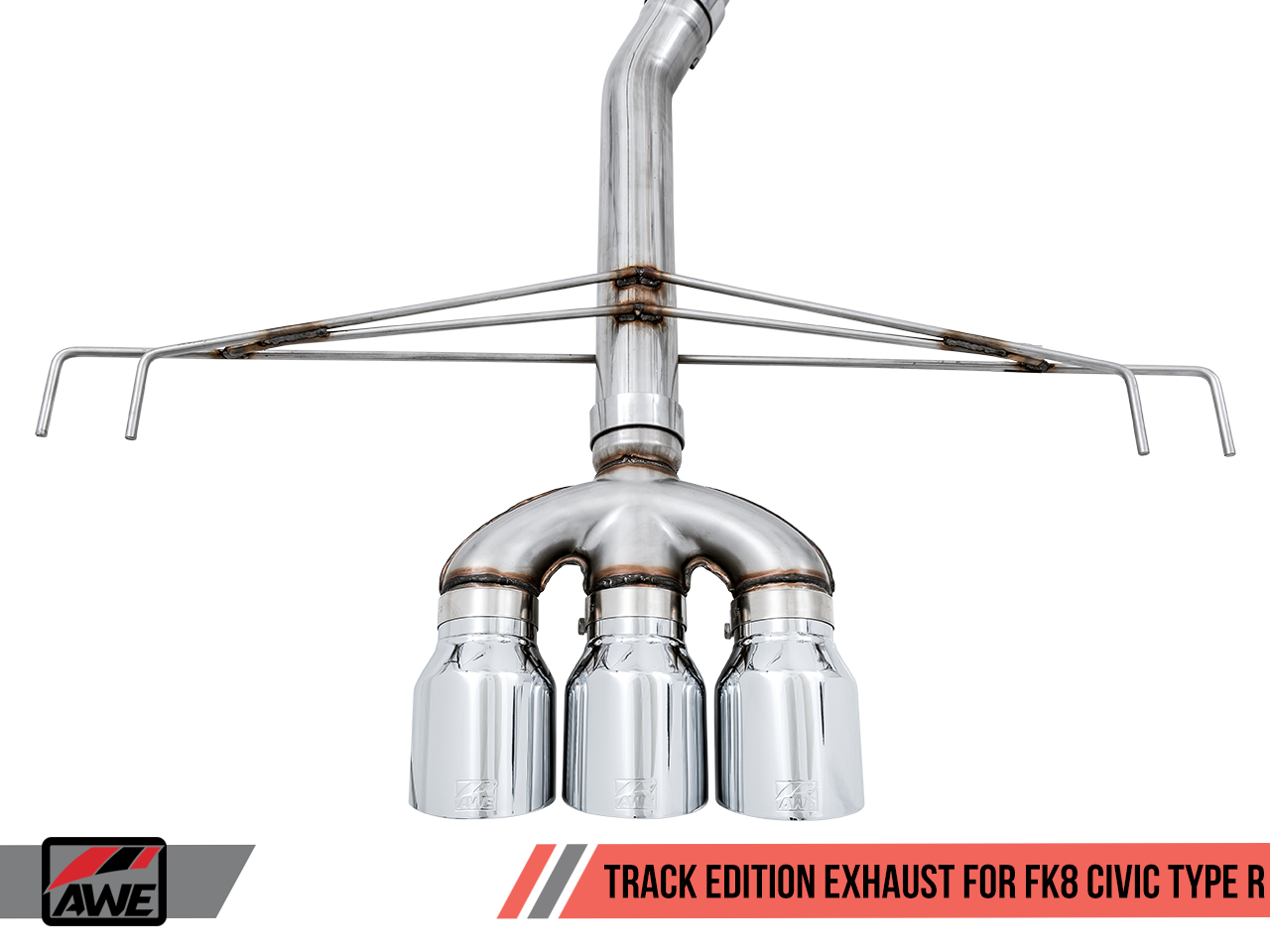 AWE / TRACK EDITION / CAT-BACK EXHAUST SYSTEM / TRIPLE BLACK TIPS (3020-53002) *** HONDA CIVIC TYPE-R (2017-2021) FK8 / 2.0L TURBO