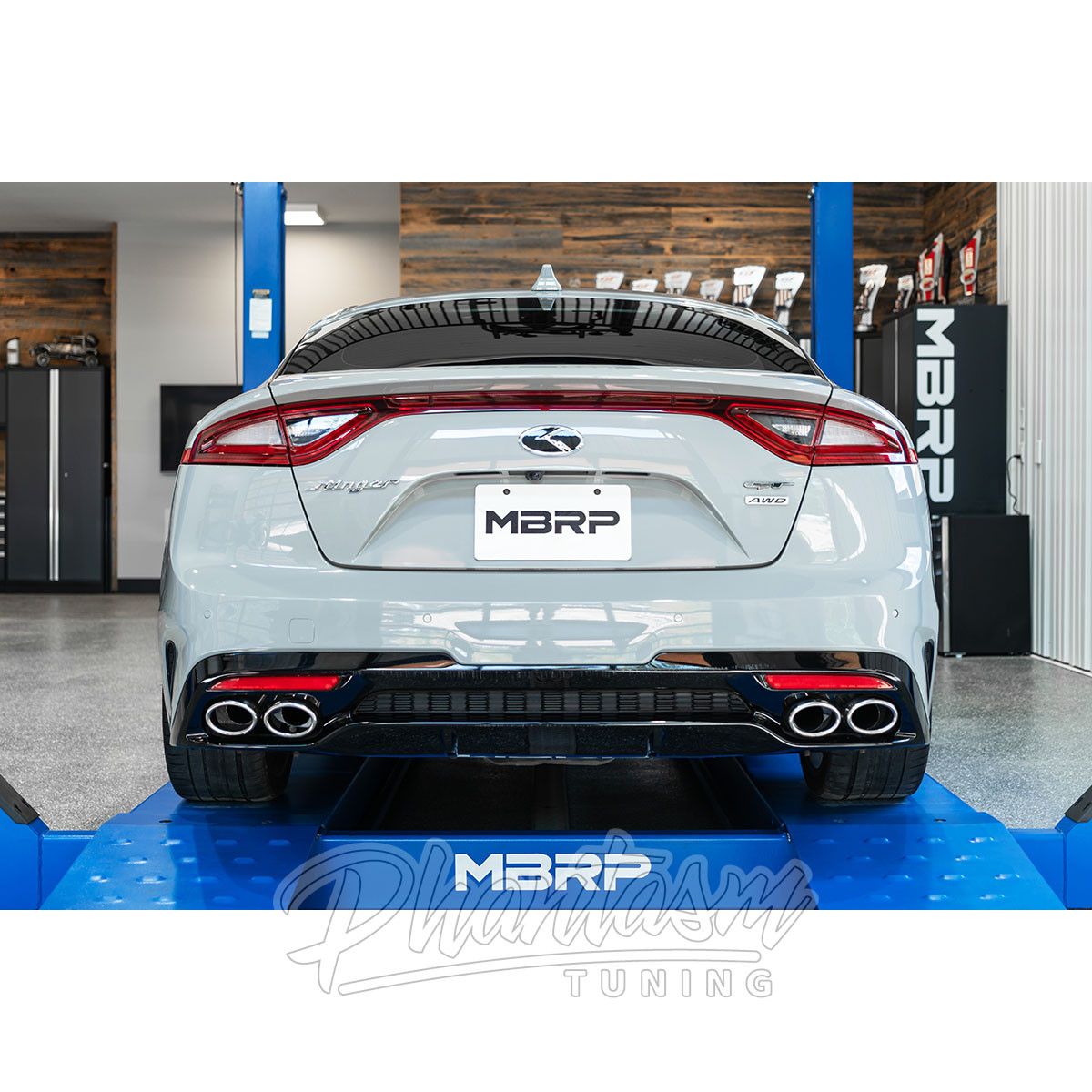 MBRP / ALUMINIZED STEEL / DUAL CAT-BACK EXHAUST SYSTEM / QUAD FACTORY TIPS (S4704AL) *** KIA STINGER GT (2018-2023) 3.3L TWIN TURBO
