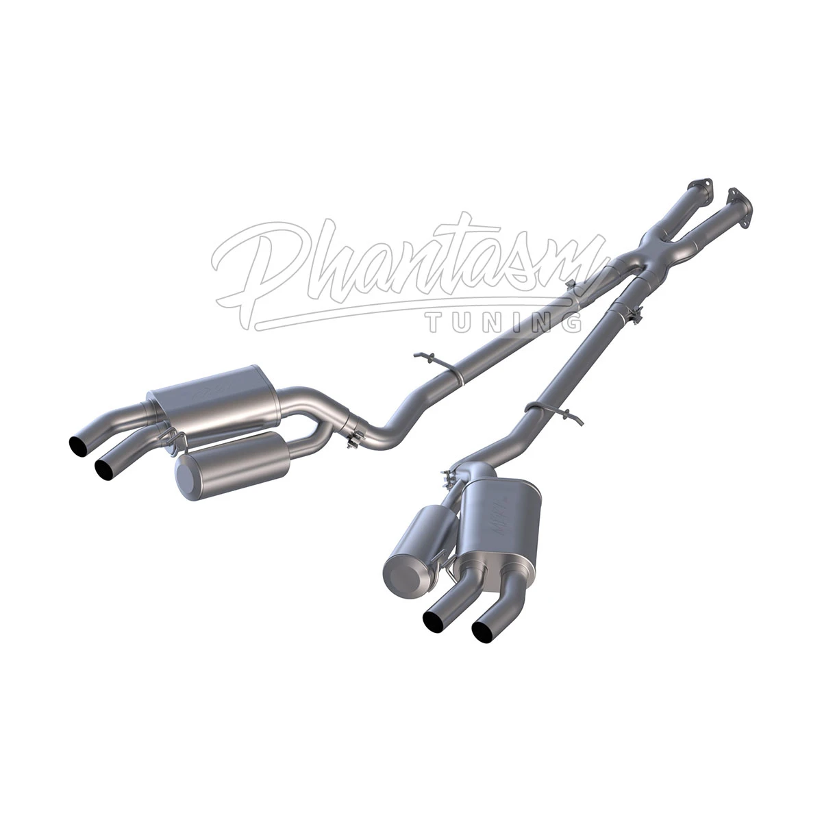 MBRP / STAINLESS STEEL / DUAL CAT-BACK EXHAUST SYSTEM / QUAD FACTORY TIPS (S4704304) *** KIA STINGER GT (2018-2023) 3.3L TWIN TURBO