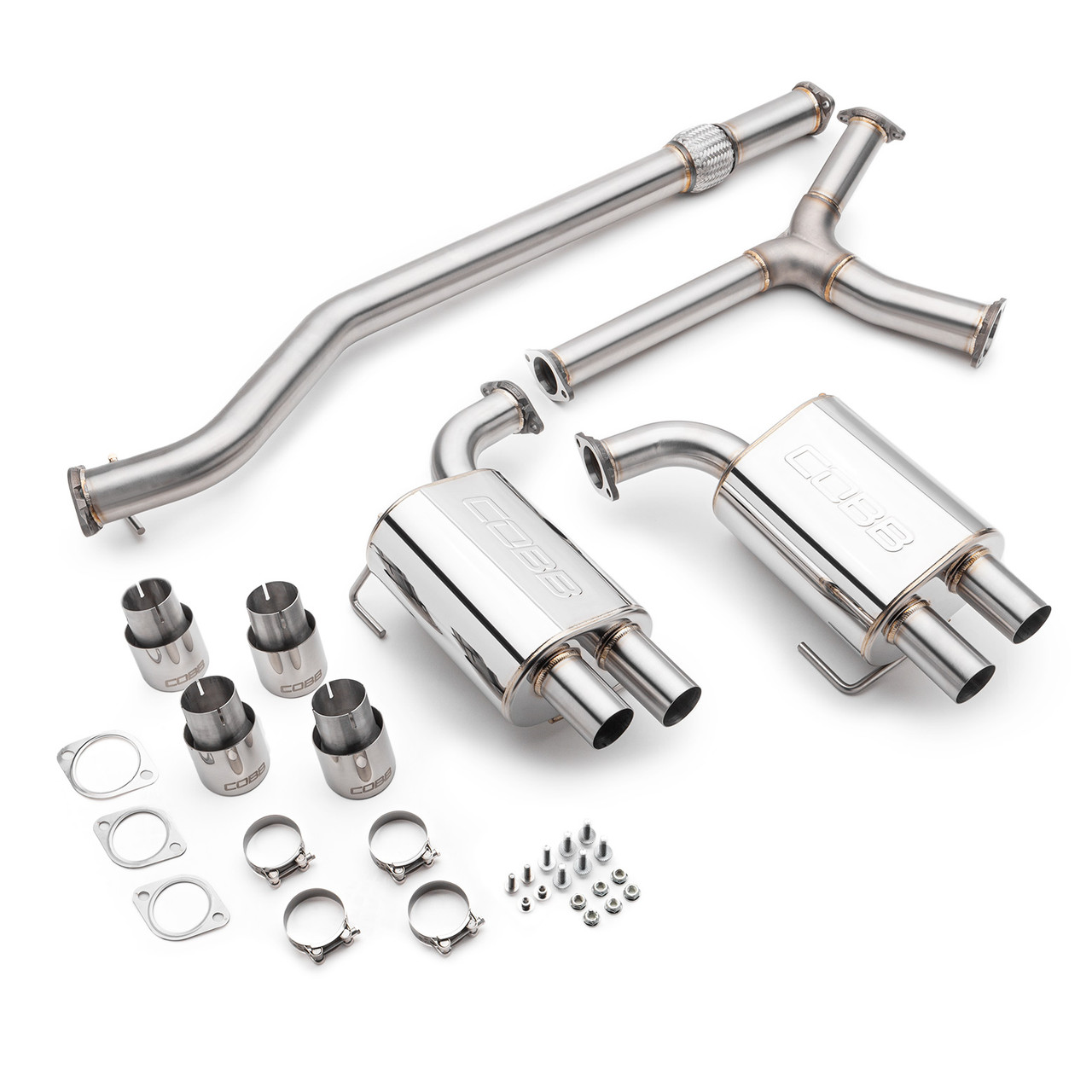COBB / DUAL CAT-BACK EXHAUST SYSTEM / STAINLESS TIPS (516100) *** SUBARU WRX (2022-2026) 2.4L TURBO