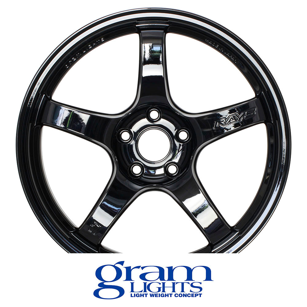 GRAM LIGHTS WHEELS - 57CR - GLOSS BLACK (18 X 8.5) +37 ET (5 X 114.3 MM) 73 CB / WGCRV37EGX