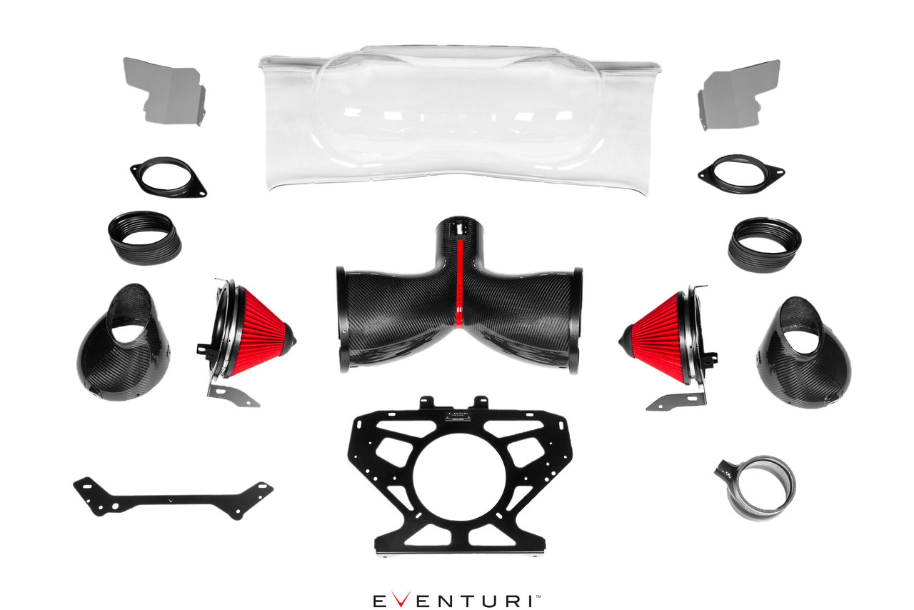 EVENTURI / BLACK CARBON FIBER / COLD AIR INTAKE SYSTEM (EVE-C8VT-CF-INT) *** CHEVROLET CORVETTE C8 / COUPE (2020-2024) 6.2L V8