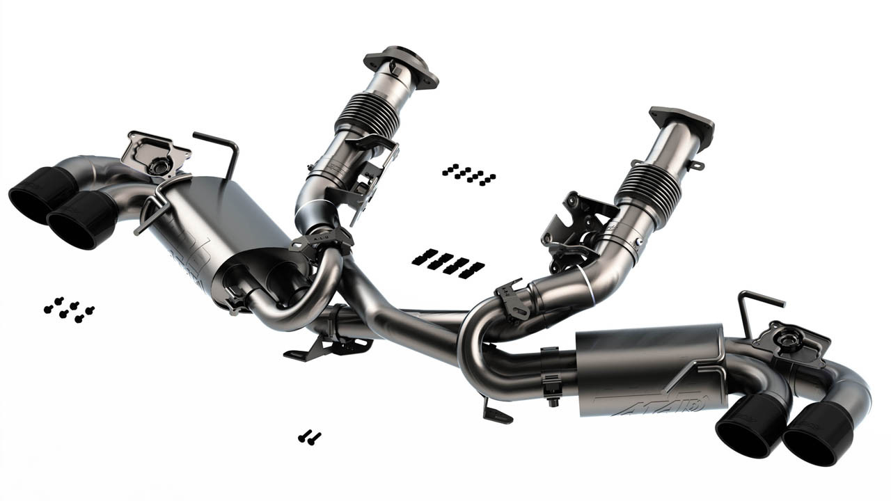 BORLA / ATAK SERIES / CAT-BACK EXHAUST SYSTEM / WITH NPP VALVES / BLACK CHROME TIPS (140839BC) *** CHEVROLET CORVETTE C8 (2020-2024) 6.2L ENGINE