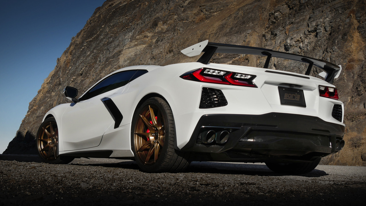BORLA / ATAK SERIES / CAT-BACK EXHAUST SYSTEM / WITHOUT NPP VALVES / CARBON FIBER TIPS (140841CF) *** CHEVROLET CORVETTE C8 (2020-2024) 6.2L ENGINE