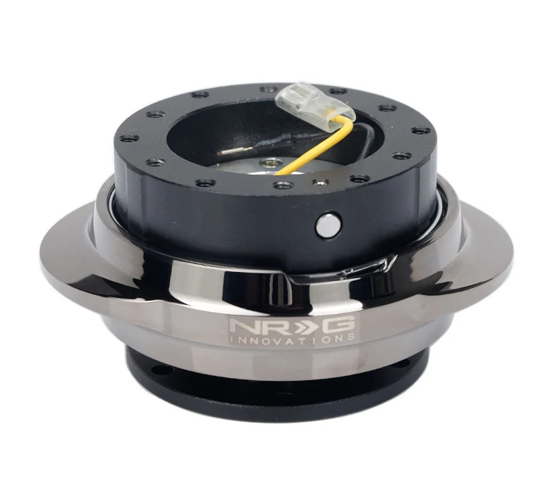 NRG / STEERING WHEEL QUICK RELEASE HUB / BLACK BODY / BLACK CHROME HANDLE (SRK-220BKC)