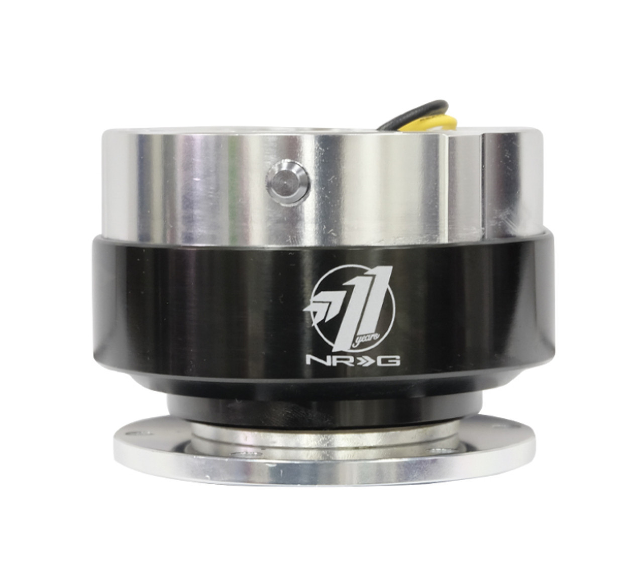 NRG / STEERING WHEEL QUICK RELEASE HUB / SILVER BODY / BLACK CHROME RING (SRK-100-BC)