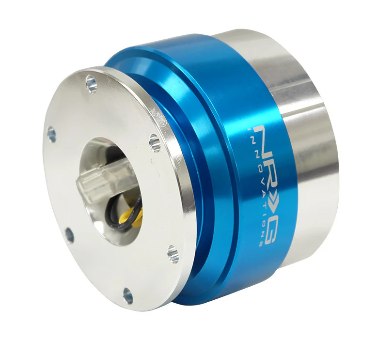 NRG / STEERING WHEEL QUICK RELEASE HUB / SILVER BODY / BLUE RING (SRK-100-BL)
