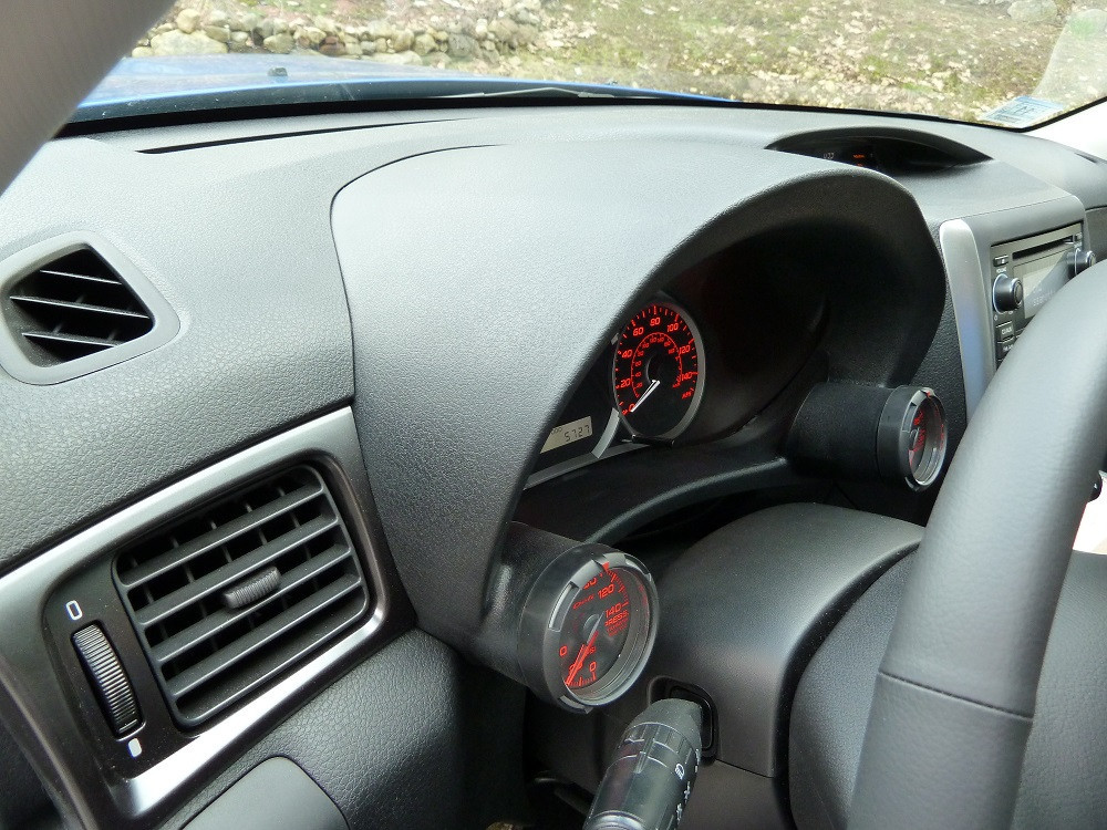 SMY / DUAL GAUGE POD / INSTRUMENT CLUSTER BEZEL / BLACK COLOR (SMYCLSTR1) *** SUBARU WRX STI (2008-2014)