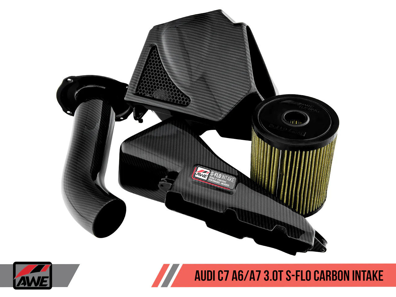 AWE / S-FLO CARBON / COLD AIR INTAKE SYSTEM (2660-15022) *** AUDI A6 (2012-2018) 3.0L TFSI / SUPERCHARGED ENGINE (C7)