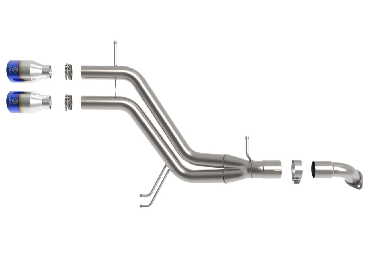 AFE / TAKEDA AXLE-BACK EXHAUST SYSTEM / BURNT BLUE TIPS (49-37019-L) *** HYUNDAI VELOSTER (2012-2017) 1.6L TURBO
