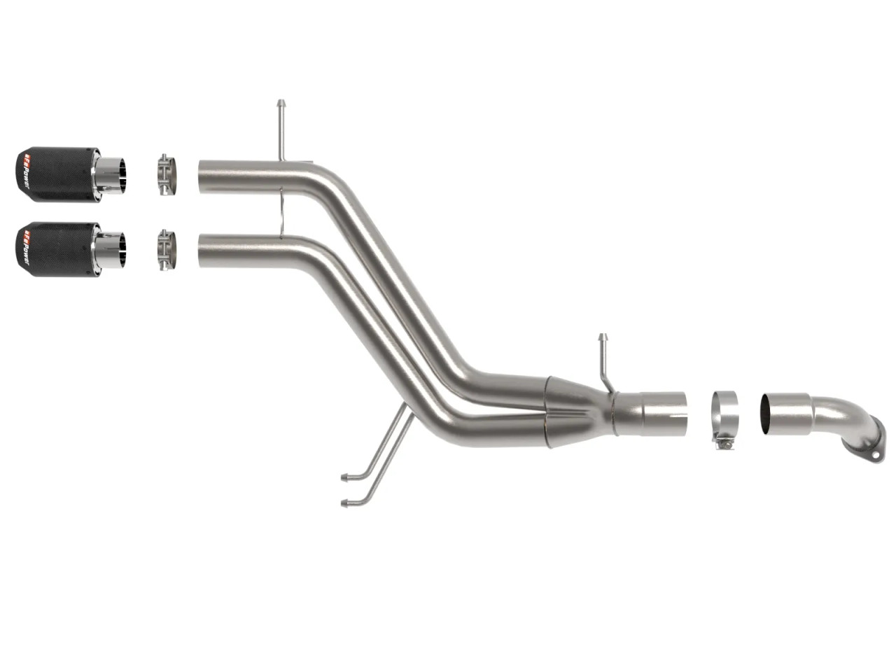 AFE / TAKEDA AXLE-BACK EXHAUST SYSTEM / CARBON FIBER TIPS (49-37019-C) *** HYUNDAI VELOSTER (2012-2017) 1.6L TURBO