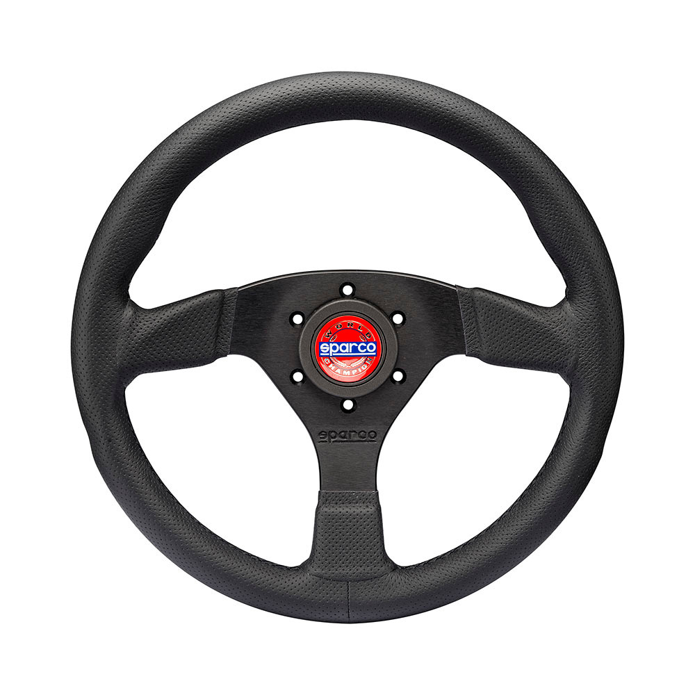 SPARCO / CHAMPION R383 / 330 MM STEERING WHEEL / BLACK LEATHER / BLACK STITCHING (015R383PLUNNR)