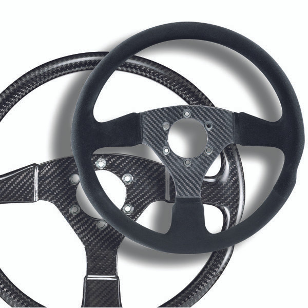 SPARCO 385 CARBON COMPETITION / 330 MM STEERING WHEEL / BLACK SUEDE / CARBON FIBER SPOKE (015RC385SN)