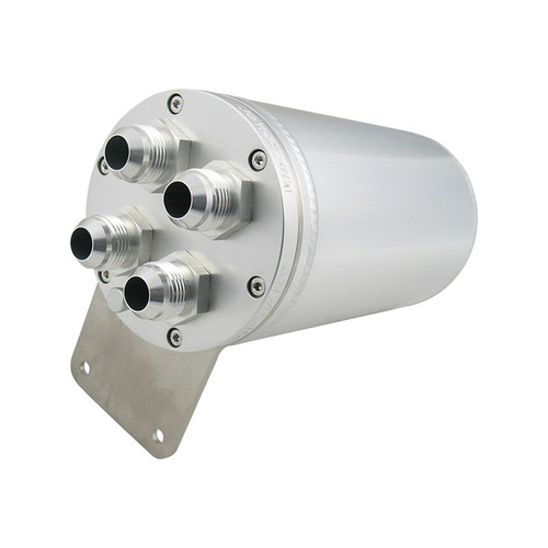 VIBRANT / UNIVERSAL OIL CATCH CAN / RECIRCULATING CLOSED LOOP TOP / ALUMINUM SILVER (VIB12696)