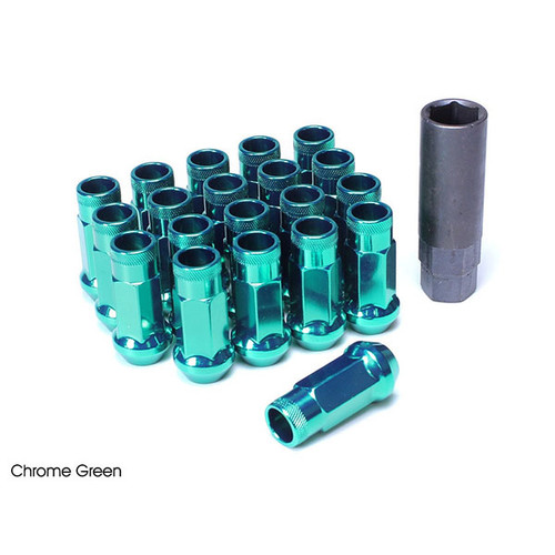MUTEKI SR48 (12 X 1.50 MM) EXTENDED STEEL LUG NUTS / GREEN CANDY CHROME (32906G)