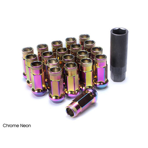 MUTEKI SR48 (12 X 1.25 MM) EXTENDED STEEL LUG NUTS / NEO-CHROME (32905N)
