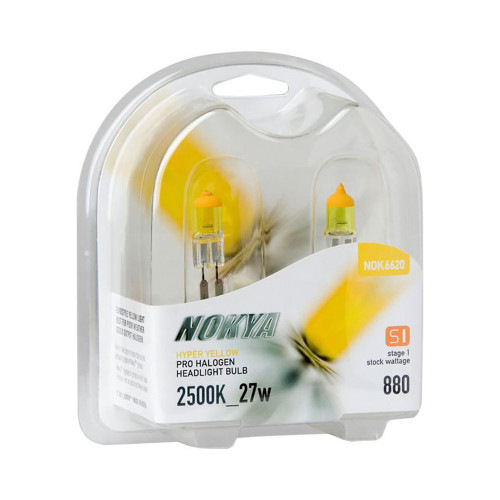 NOKYA (880) 2500K HYPER YELLOW, HALOGEN BULBS (27 WATTS)  SOLD AS PAIRS