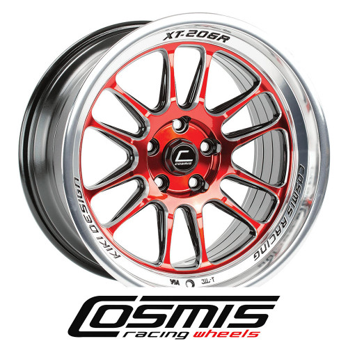 COSMIC RACING WHEELS - XT206R - RED MACHINED LIP (18 X 11.0) +8 ET (5 X 114.3 MM) 73.1 CB