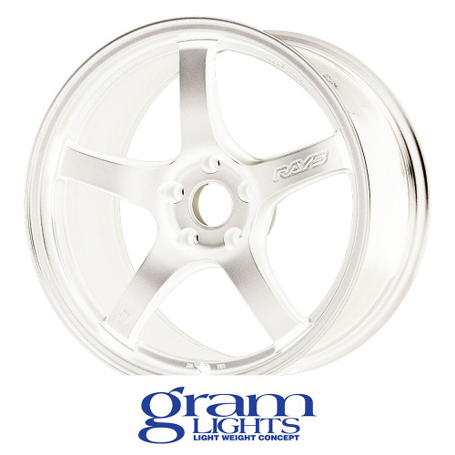 GRAM LIGHTS WHEELS - 57CR - CERAMIC WHITE PEARL (15 X 8.0) +28 ET (4 X 100 MM) 65 CB / WGCRE28ACPP