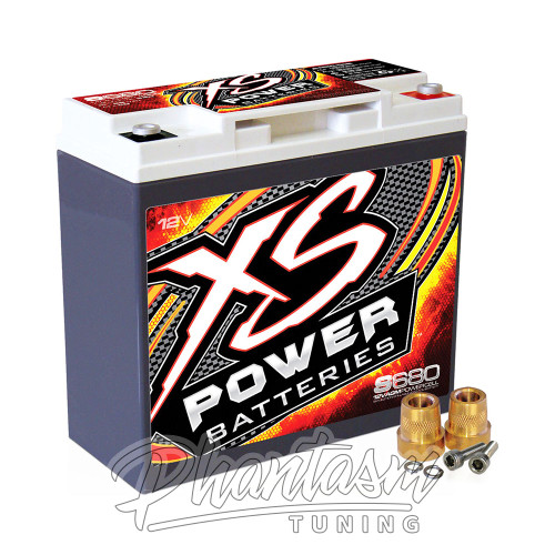 XS POWER (S680) HIGH PERFORMANCE AGM BATTERY, WITH TERMINALS (12 VOLTS / 1000 MAX AMPS / 20 AMP HOURS / 370 CA)