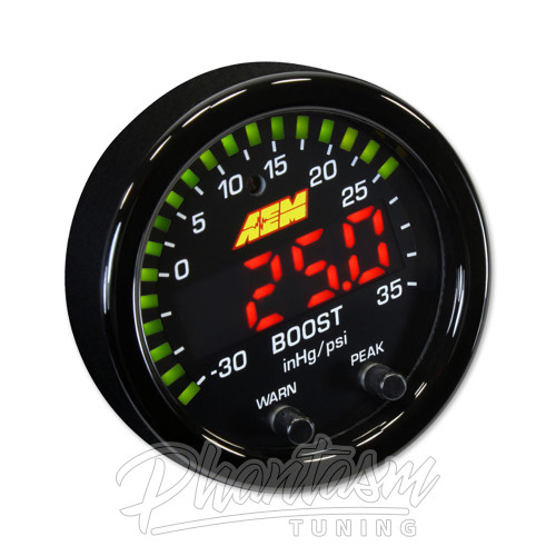 AEM / X-SERIES / BOOST PRESSURE DISPLAY GAUGE / INCLUDE SENSOR (30-0306) *** 0-35 PSI RANGE