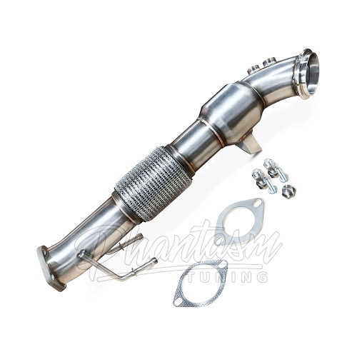 CV FAB / 3.00 INCH / EXHAUST DOWN-PIPE WITH HIGH FLOW CATS (STRT1318CDP) *** FORD FOCUS ST (2013-2018) 2.0L TURBO