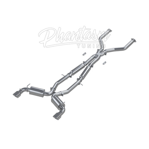 MBRP / CAT-BACK EXHAUST SYSTEM / MID-PIPE WITHOUT RESONATORS / POLISH TIPS (S4404304) *** INFINITI Q60 COUPE (2017-2022) 3.0L TURBO