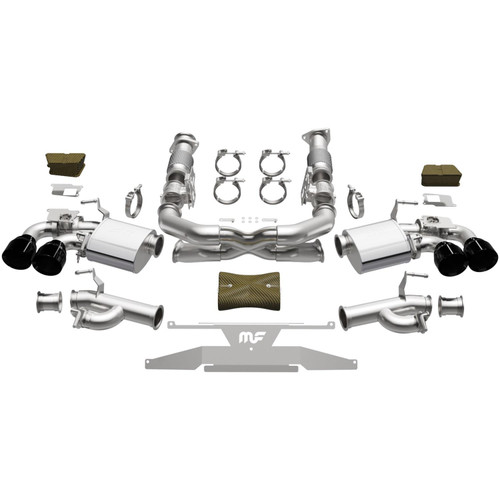 MAGNAFLOW / XMOD SERIES / CAT-BACK EXHAUST SYSTEM / WITH NPP VALVES / BLACK CHROME TIPS (19545) *** CHEVROLET CORVETTE C8 (2020-2024) 6.2L ENGINE