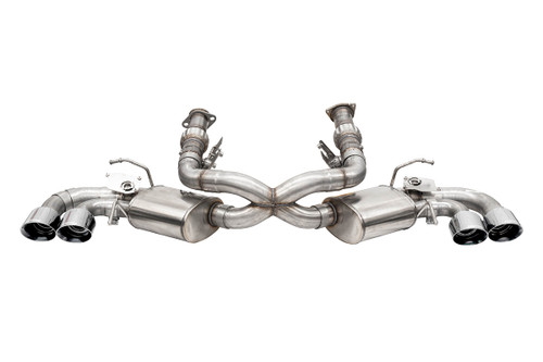CORSA / PRO SERIES / CAT-BACK EXHAUST SYSTEM / WITH NPP VALVES / STAINLESS CHROME TIPS (21100) *** CHEVROLET CORVETTE C8 (2020-2024) 6.2L ENGINE