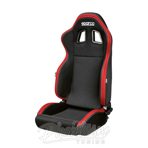 SPARCO / R100 RACING SEAT / BLACK CLOTH / RED STRIPE (009014NRRS)