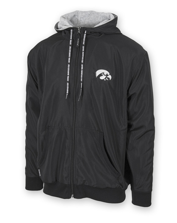 Iowa Hawkeyes Black & White Nylon Full-Zip Jacket - Swift