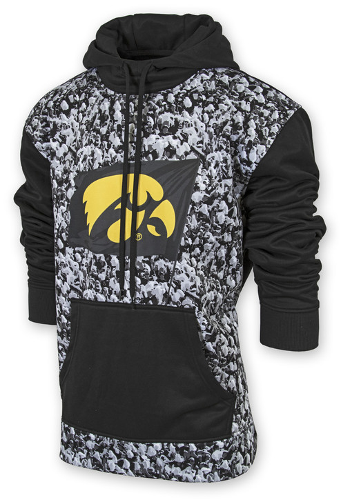 Iowa Hawkeyes Soft Shell Fleece Hoodie with Kinnick Crowd - Spectator 