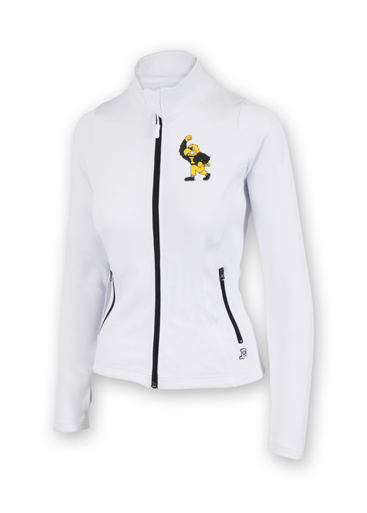 Iowa Hawkeyes Women's White Fitness Jacket - Haley