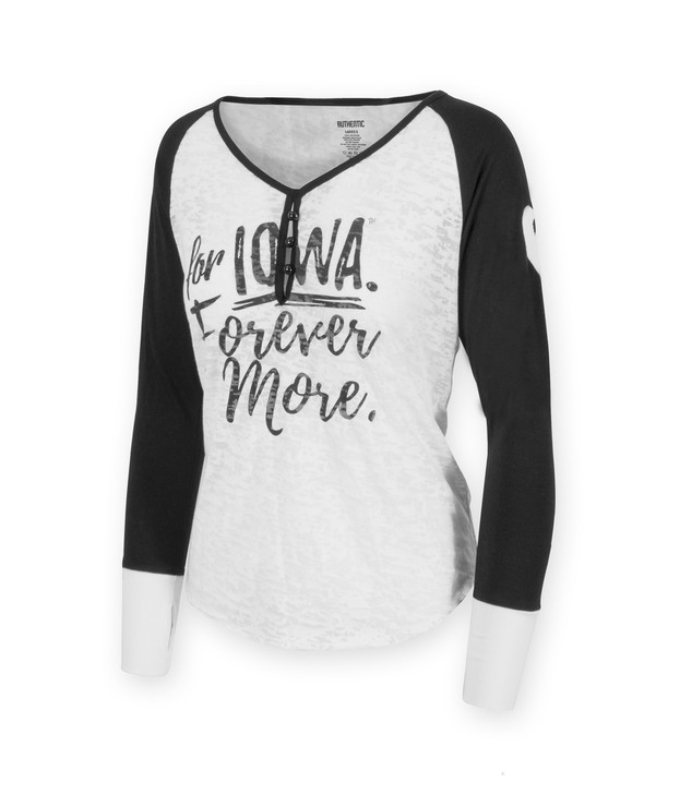 Iowa Hawkeyes Black & White Long Sleeve Shirt - Madelyn