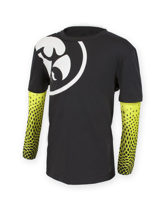 Iowa Hawkeyes Black & Yellow Youth Long Sleeve Shirt - Dakota