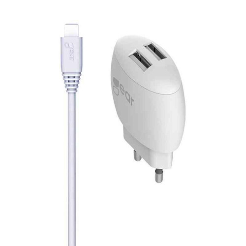 GEAR Lader 220V 2xUSB 2.4A USB-C 2.0 Kabel Rund 1m gen2 GEAR Lader 220V 2xUSB 2.4A USB-C 2.0 Kabel Rund 1m gen2