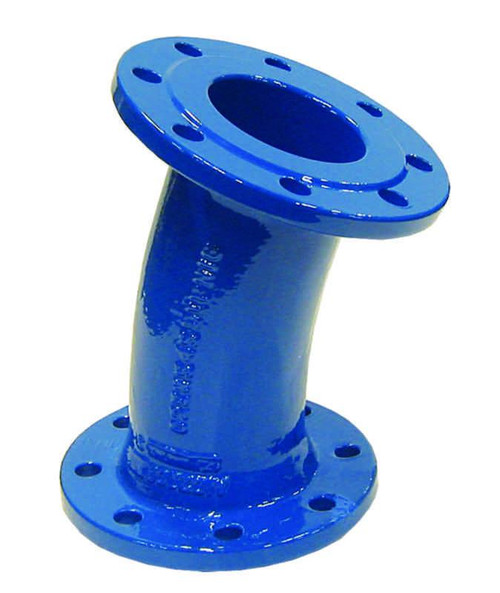 DN 250 x 22° flensebend PN10 bgl=190x190mm Blå epoxy
