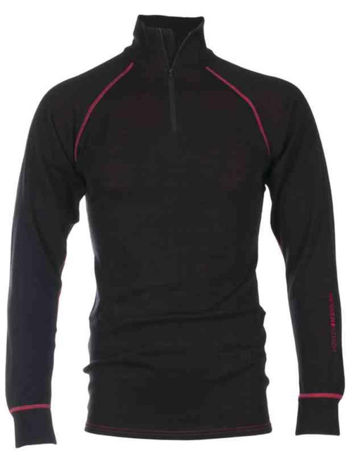 Undertrøye polo zip BS Gålå Svart/rød str XL Undertrøye polo zip BS Gålå Svart/rød str XL