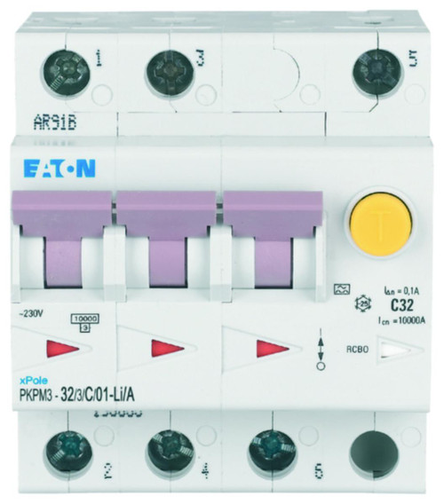 PKPM3-32/3/C/01-Li/A Jordfeilaut. 32A 3p/C 100mA PKPM3-32/3/C/01-Li/A Jordfeilaut. 32A 3p/C 100mA