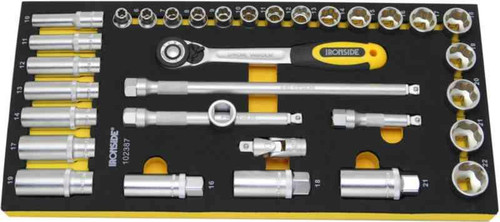 Modul pipenøkkelsett Ironside 3/8" 33 deler 100257 Modul pipenøkkelsett Ironside 3/8" 33 deler 100257