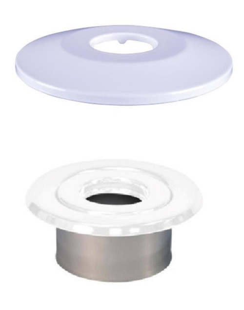 1/2" V27 dekkskive Flush PUSH ON. konisk. hvit