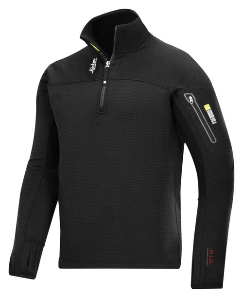 Microfleecegenser zip Snickers 9435 svart str XL