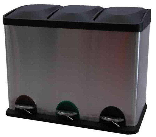 Pedalbøtte Hykab 45L rustfritt stål 3 rom Pedalbøtte Hykab 45L rustfritt stål 3 rom