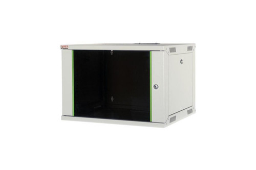 Lande Veggskap Grå 12U Glassdør.600x450x646(BxDxH)