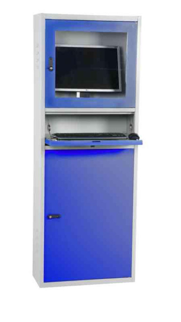 Dataskap f/flatskjerm umontert SML 1730x640x280mm blå/grå Dataskap f/flatskjerm umontert SML 1730x640x280mm blå/grå