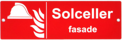Solcelle fasade skilt rød/hvit Merker for solcelle. Skilt i g Solcelle fasade skilt rød/hvit Merker for solcelle. Skilt i g
