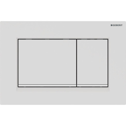 Geberit Sigma30 betj.plate dbl matt hvit 246x164x12mm