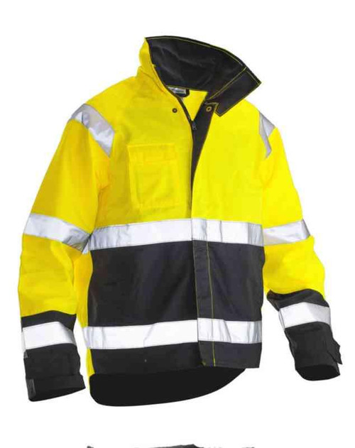 Jakke HV 1350 gul/sv. L Poly/Bom. HV kl.3